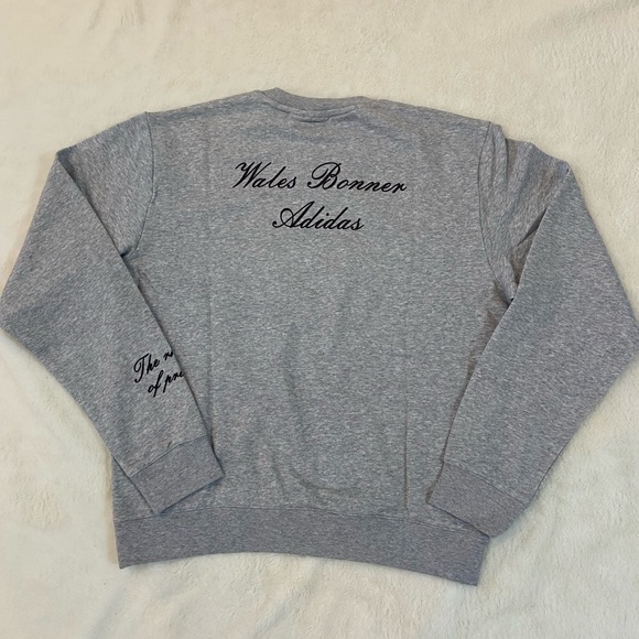 Adidas Wales Bonner Men’s Size Small Crew Neck Gray Long Sleeve Pullover Sweater - Picture 2 of 7